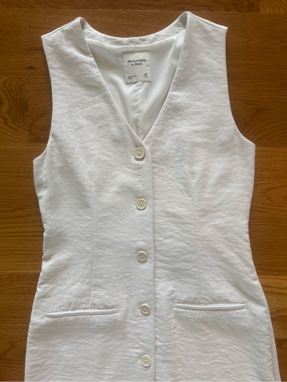 Abercrombie & Fitch Off White Button-Front Dress - Picture 2 of 4
